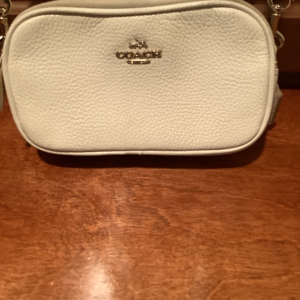 White Leather Coach Crossbody Bag